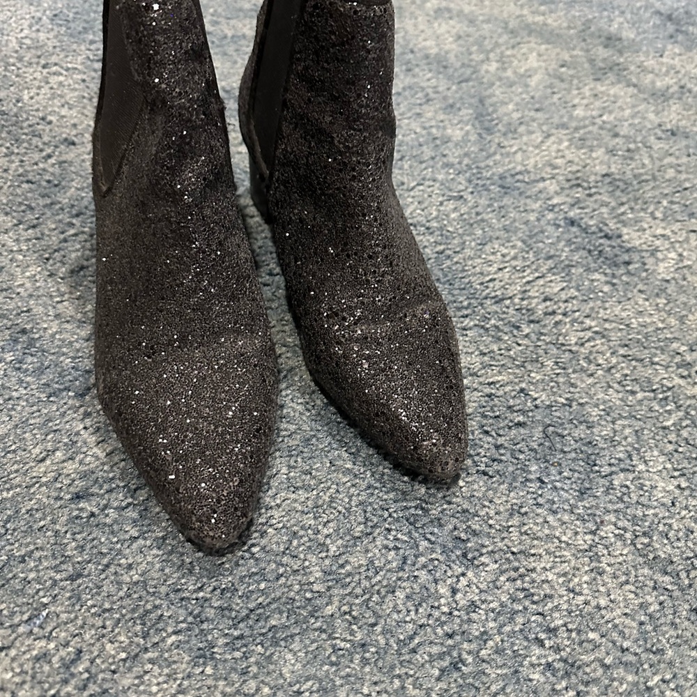 Forever 21 Black Sparkle Ankle Booties